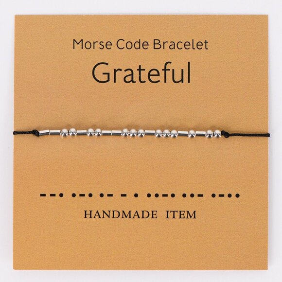 Handmade Morse Code Bracelet - Silver - Picture 2 of 7